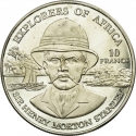 10 Francs 1999, KM# 21, Congo, Democratic Republic, Explorers of Africa, Henry Morton Stanley