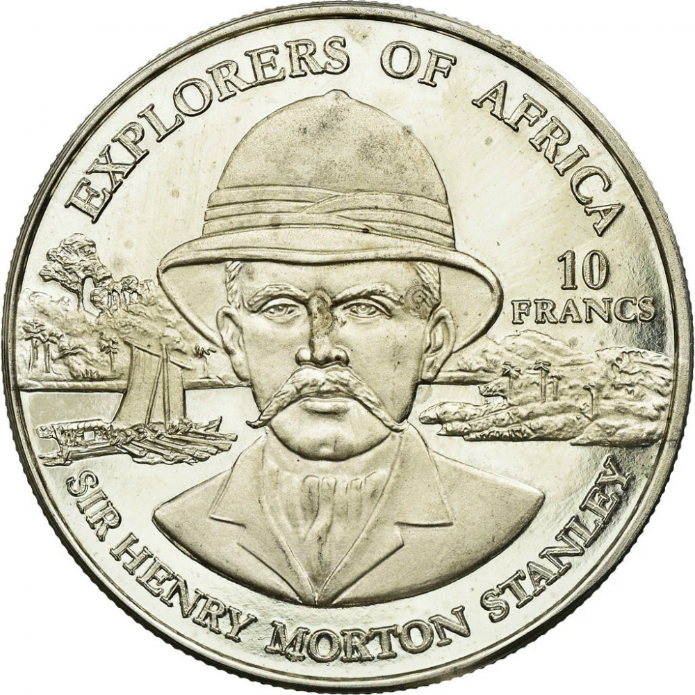 10 Francs 1999, KM# 21, Congo, Democratic Republic, Explorers of Africa, Henry Morton Stanley