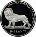 10 Francs 2001, Congo, Democratic Republic, Kofi Annan & United Nations: 2001 Nobel Peace Prize