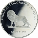 10 Francs 2000, Congo, Democratic Republic, Sydney 2000 Summer Olympics, Pierre de Coubertin