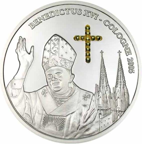 10 Francs 2005, KM# 172, Congo, Democratic Republic, Pope Benedict XVI in Germany