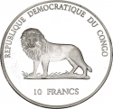 10 Francs 2000, KM# 161, Congo, Democratic Republic, Wildlife Protection, Mountain Gorilla