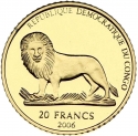 20 Francs 2006, Congo, Democratic Republic, 2006 Football (Soccer) World Cup in Germany, Mascot