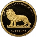 20 Francs 2003, KM# 137, Congo, Democratic Republic, Exceptional Animals, Striped Skunk