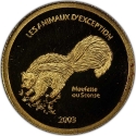 20 Francs 2003, KM# 137, Congo, Democratic Republic, Exceptional Animals, Striped Skunk