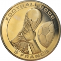 5 Francs 2006, Congo, Democratic Republic, 2006 Football (Soccer) World Cup in Germany