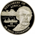 10 Francs 1999, KM# 20, Congo, Democratic Republic, Explorers of Africa, David Livingstone