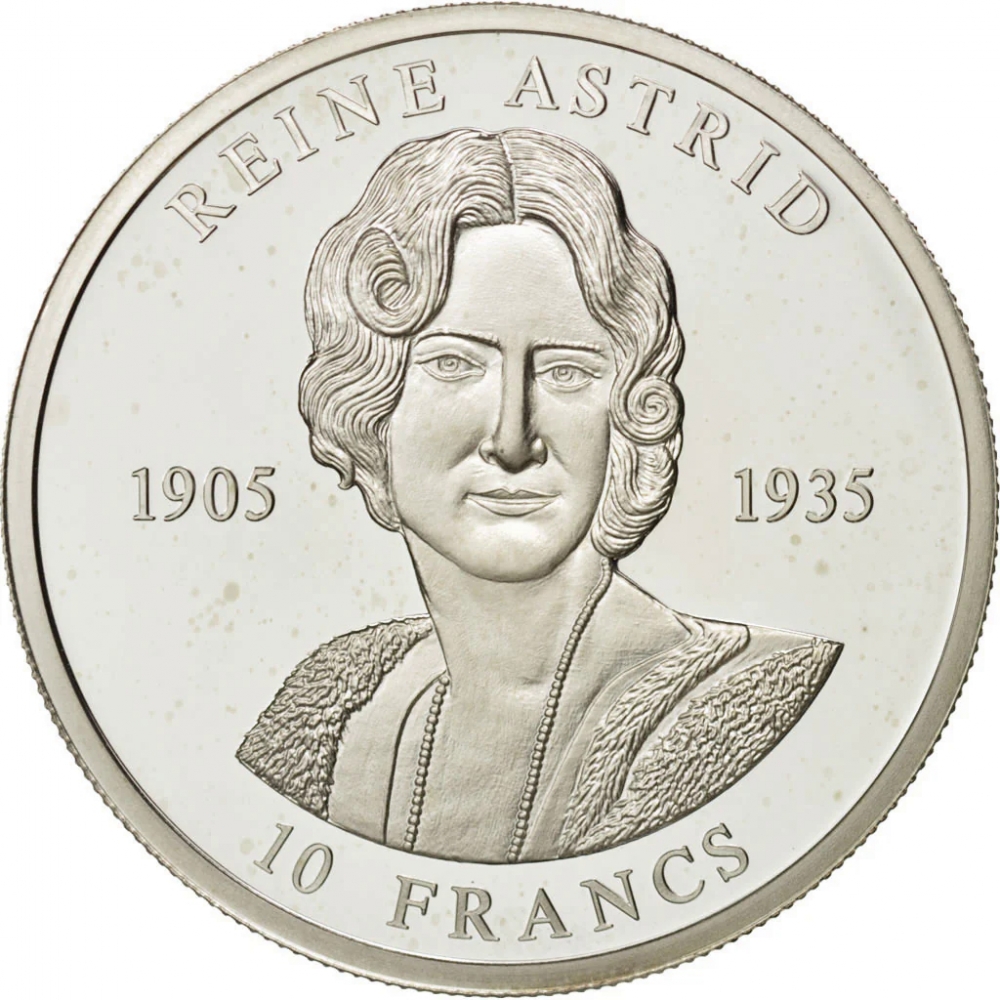 10 Francs 2002, Congo, Democratic Republic, Queen Astrid