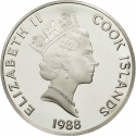 50 Dollars 1988, KM# 63, Cook Islands, Elizabeth II, Great Explorers, Vasco Núñez de Balboa