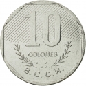 10 Colones 1983-1992, KM# 215, Costa Rica