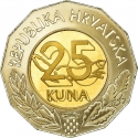 25 Kuna 1997, KM# 47, Croatia, Reintegration of Srem-Baranja Oblast in Croatia