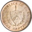 10 Centavos 1915-1949, KM# A12, Cuba