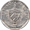 25 Centavos 1994-2018, KM# 577, Cuba