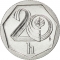 20 Haleru 1993-2003, KM# 2, Czech Republic, Open 2, h above angle line (KM# 2.3)