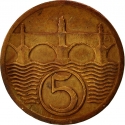 5 Haleru 1923-1938, KM# 6, Czechoslovakia