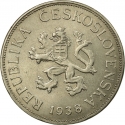 5 Korun 1937-1938, KM# 11a, Czechoslovakia