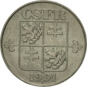 2 Koruny 1991-1992, KM# 148, Czechoslovakia