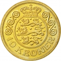 10 Kroner 1994-1999, KM# 877, Denmark, Margrethe II