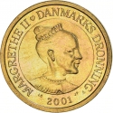 10 Kroner 2001-2002, KM# 887, Denmark, Margrethe II