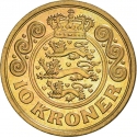 10 Kroner 2001-2002, KM# 887, Denmark, Margrethe II