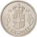 5 Kroner 1973-1988, KM# 863, Denmark, Margrethe II