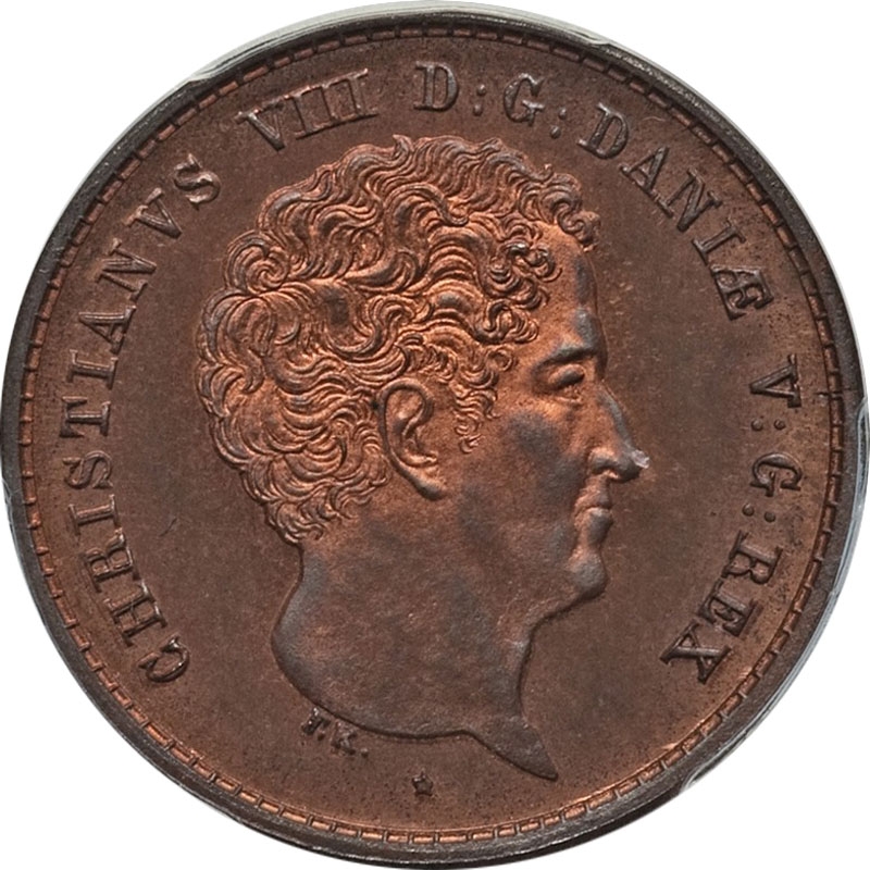 1 Rigsbankskilling 1842, KM# 726, Denmark, Christian VIII