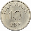 10 Øre 1948-1960, KM# 841, Denmark, Frederick IX