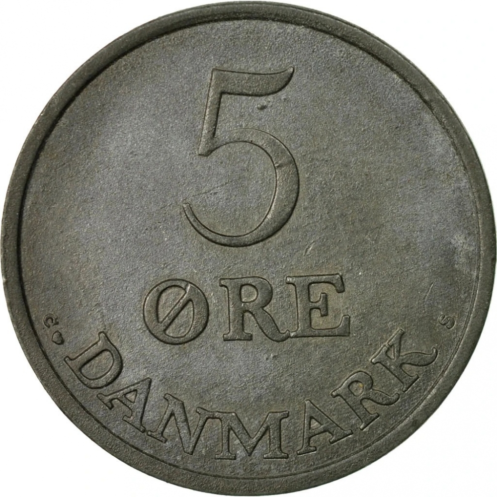 5 Øre 1950-1964, KM# 843, Denmark, Frederick IX