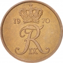 5 Øre 1960-1972, KM# 848, Denmark, Frederick IX