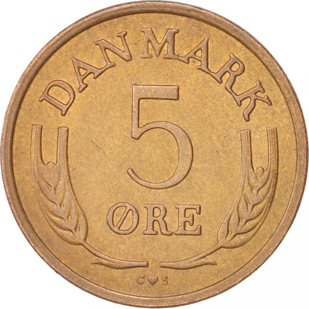5 Øre 1960-1972, KM# 848, Denmark, Frederick IX