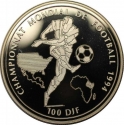 100 Francs 1994, KM# 29, Djibouti, 1994 Football (Soccer) World Cup in the United States