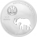 250 Francs 2018, KM# 68, Djibouti, Shapes of Africa, Elephant