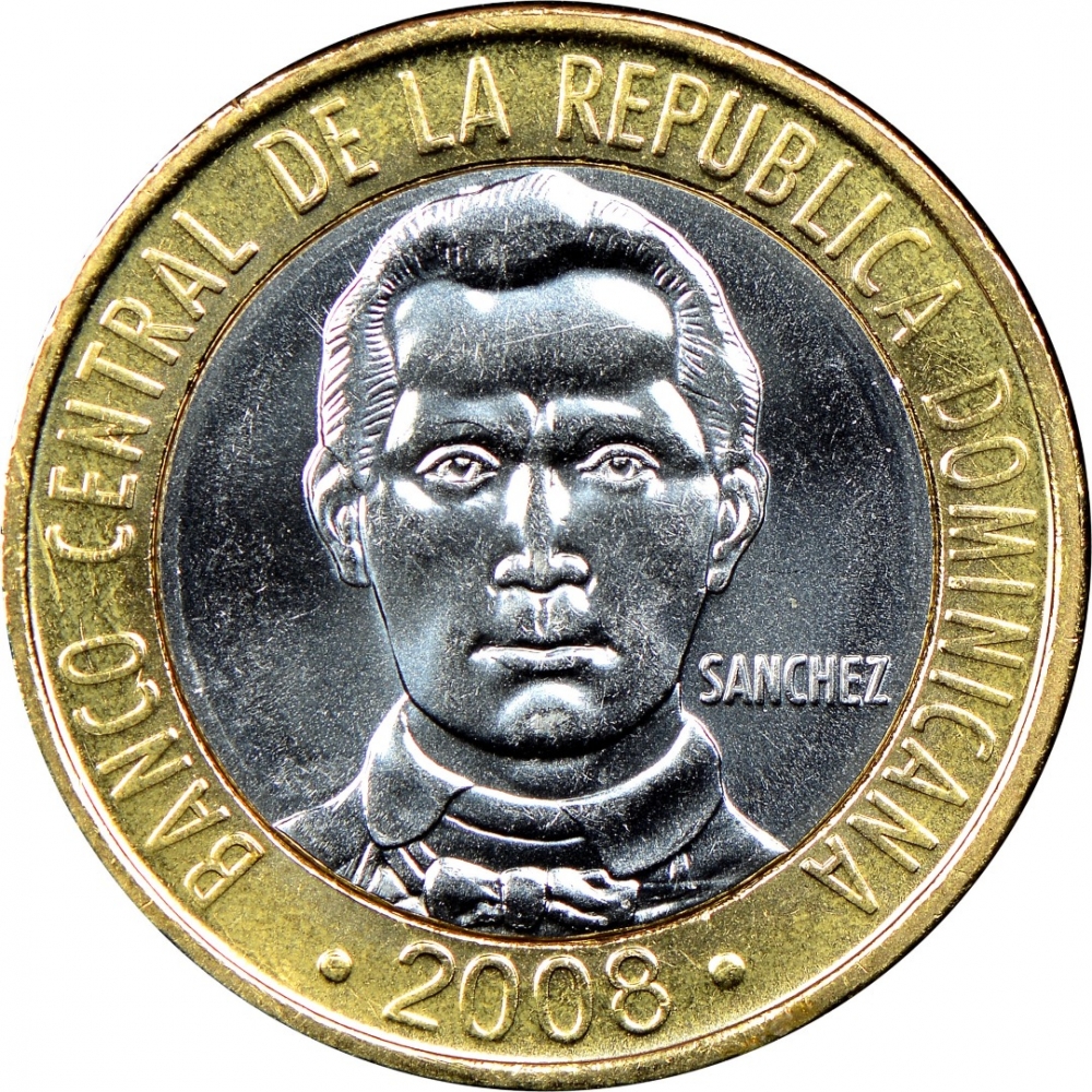 5 Pesos 2002-2010, KM# 89, Dominican Republic