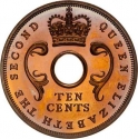 10 Cents 1956-1964, KM# 38, East Africa, Elizabeth II