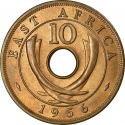 10 Cents 1956-1964, KM# 38, East Africa, Elizabeth II