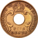5 Cents 1937-1943, KM# 25, East Africa, George VI