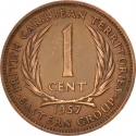 1 Cent 1955-1965, KM# 2, British Caribbean Territories, Elizabeth II