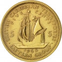 5 Cents 1955-1965, KM# 4, British Caribbean Territories, Elizabeth II