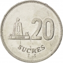 20 Sucres 1988-1991, KM# 94, Ecuador