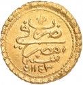 1/2 Zinjirli Altin 1731, KM# 85, Egypt, Eyalet / Khedivate, Mahmud I the Hunchback