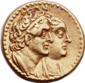 1 Tetradrachm 282-272 BC, Svoronos# 604, Egypt, Ptolemaic Kingdom, Ptolemy II Philadelphus, Arsinoe II Philadelphos