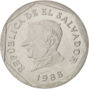 25 Centavos 1988-1999, KM# 157, El Salvador