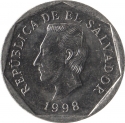 10 Centavos 1995-1999, KM# 155b, El Salvador