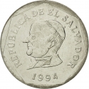 25 Centavos 1993-1999, KM# 157b, El Salvador