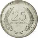 25 Centavos 1993-1999, KM# 157b, El Salvador