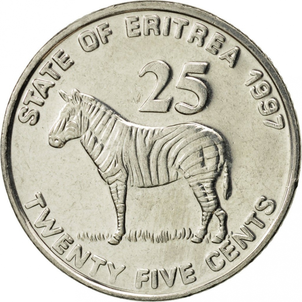 25 Cents 1997, KM# 46, Eritrea