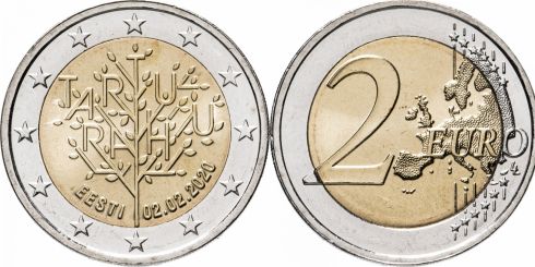 Details about   Estonia 2020 the Tartu Peace Treaty  2 Euro Coin Card BU 