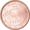 1 Euro Cent 2011-2022, KM# 61, Estonia, Large stars
