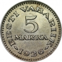 5 Marka 1926, KM# 7, Estonia