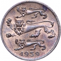 1 Sent 1939, KM# 19, Estonia